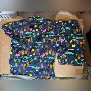 Ullala Colorful Tropical Print Shirt and Shorts Set